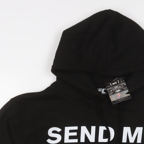 UFC Mens Black Cotton Pullover Hoodie Size S
