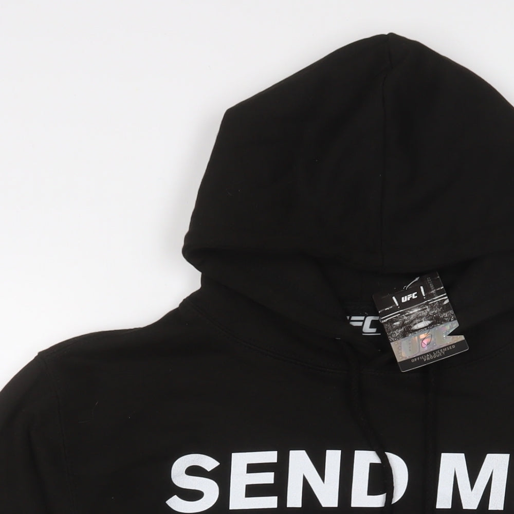 UFC Mens Black Cotton Pullover Hoodie Size S