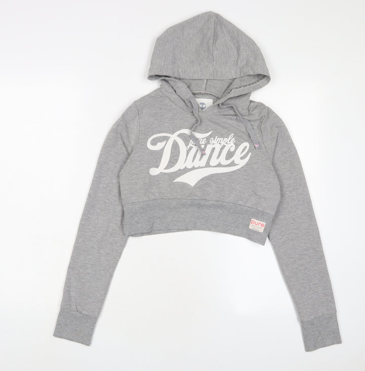 Pure Simple Girls Grey Polyester Pullover Hoodie Size 10 Years Pullover