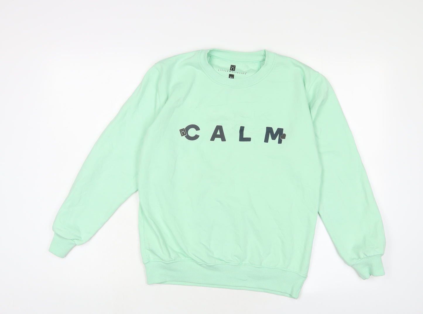 little White lies Womens Green Cotton Pullover Sweatshirt Size XS Pullover - Calm