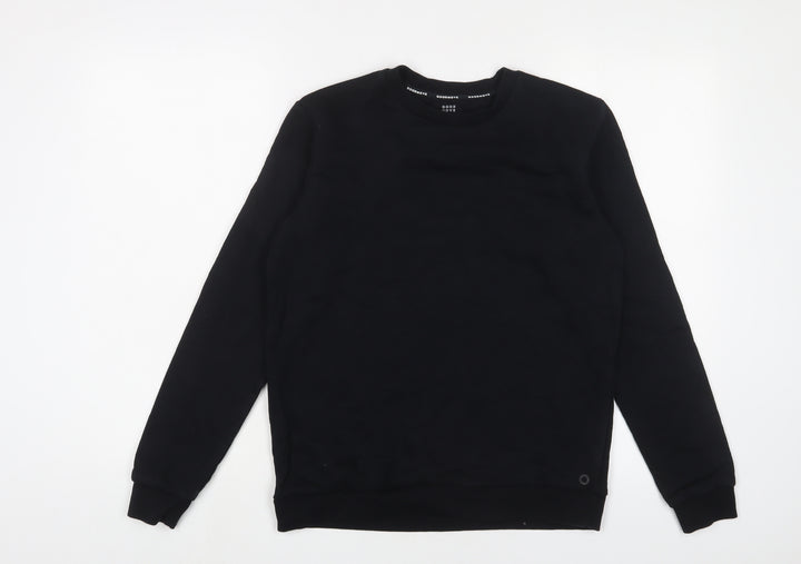 GOODMOVE Boys Black Cotton Pullover Sweatshirt Size 13-14 Years Pullover