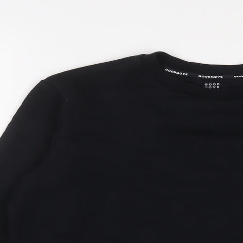 GOODMOVE Boys Black Cotton Pullover Sweatshirt Size 13-14 Years Pullover