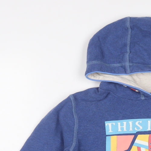 Fat Face Boys Blue Cotton Pullover Hoodie Size 8-9 Years Pullover