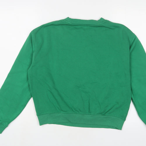 H&M Womens Green Cotton Pullover Sweatshirt Size M Pullover
