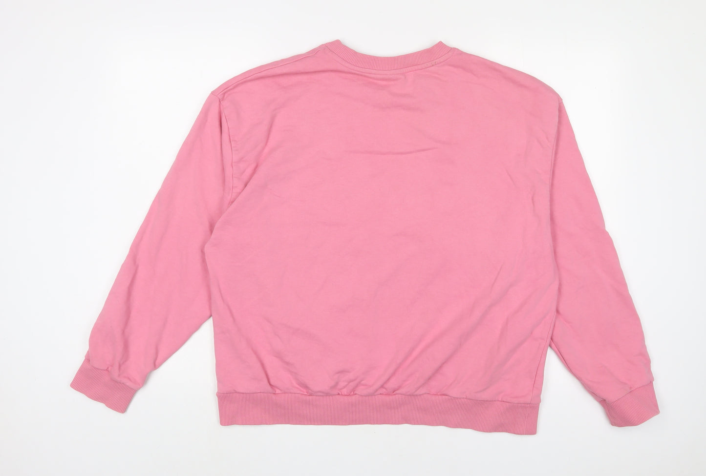 ASOS Womens Pink Cotton Pullover Sweatshirt Size 12 Pullover - Embroidered#
