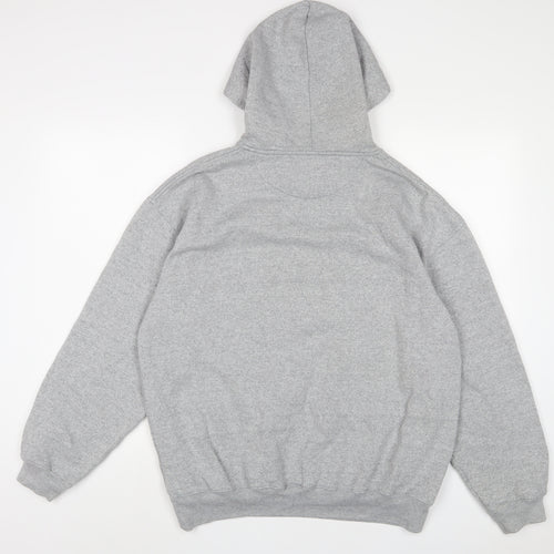 Donnay Mens Grey Cotton Pullover Hoodie Size M - Embroidered