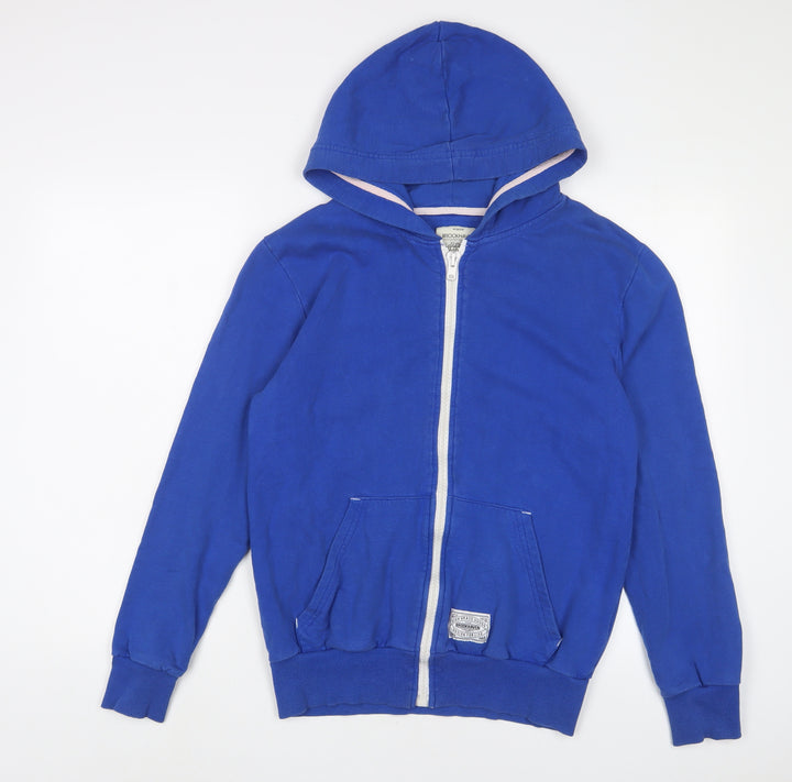 Brookhaven Mens Blue Cotton Full Zip Hoodie Size L