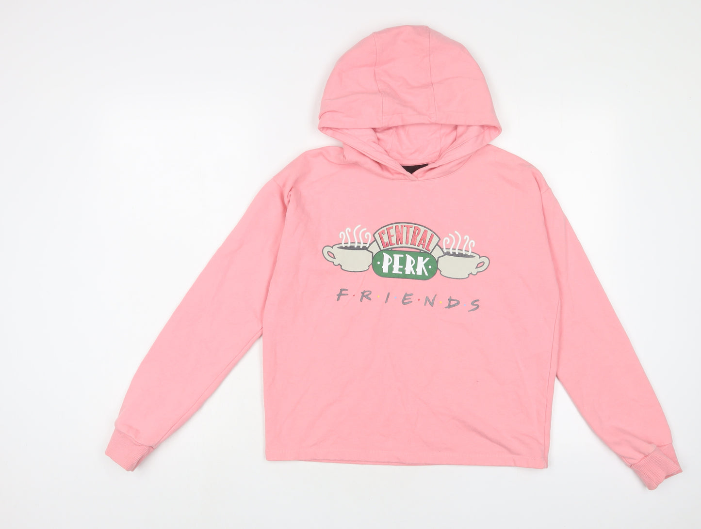 FRIENDS Girls Pink Cotton Pullover Hoodie Size 12-13 Years Pullover