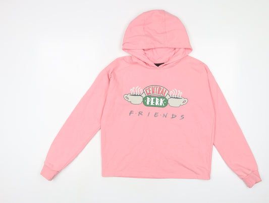 FRIENDS Girls Pink Cotton Pullover Hoodie Size 12-13 Years Pullover
