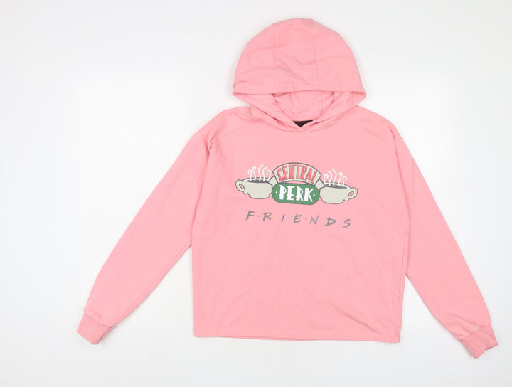 FRIENDS Girls Pink Cotton Pullover Hoodie Size 12-13 Years Pullover