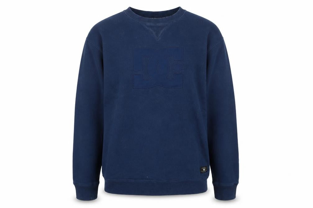 Front view of ADCSHOECOUSA men’s blue cotton pullover sweatshirt, size XL