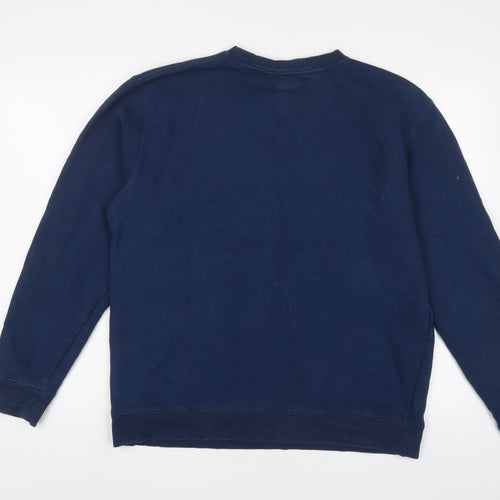 ADCSHOECOUSA Mens Blue Cotton Pullover Sweatshirt Size XL