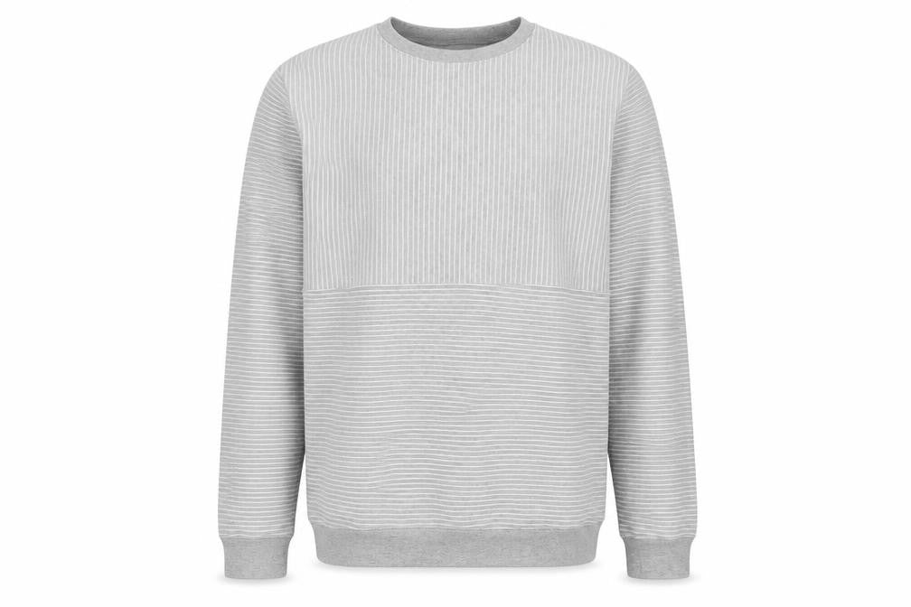 Front view of Topman men’s grey cotton pullover sweatshirt, size L