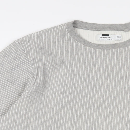 Topman Mens Grey Cotton Pullover Sweatshirt Size L