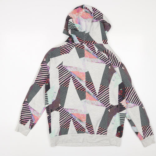 NEXT Womens Multicoloured Geometric Cotton Pullover Hoodie Size 10 Pullover