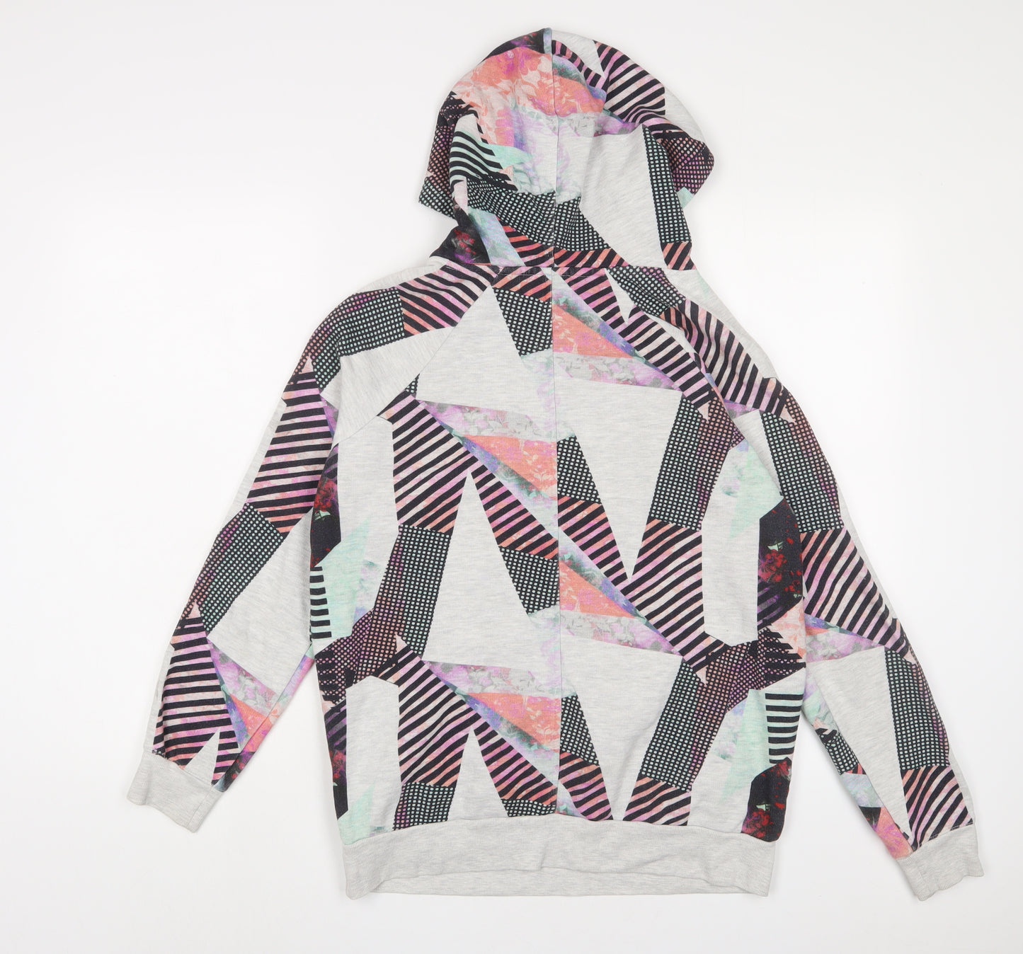 NEXT Womens Multicoloured Geometric Cotton Pullover Hoodie Size 10 Pullover