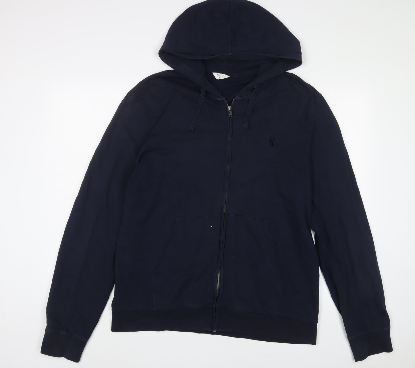 NEXT Mens Blue Cotton Full Zip Hoodie Size XL