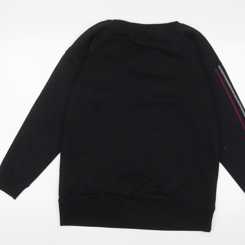 Lonsdale Womens Black Cotton Pullover Sweatshirt Size 14 Pullover