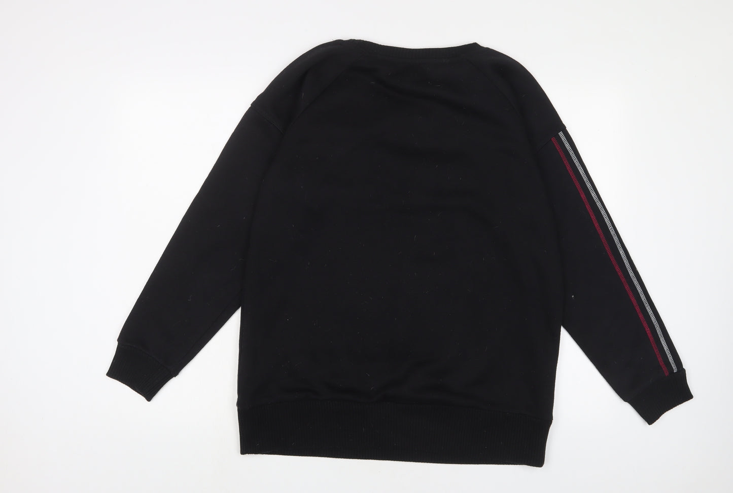 Lonsdale Womens Black Cotton Pullover Sweatshirt Size 14 Pullover