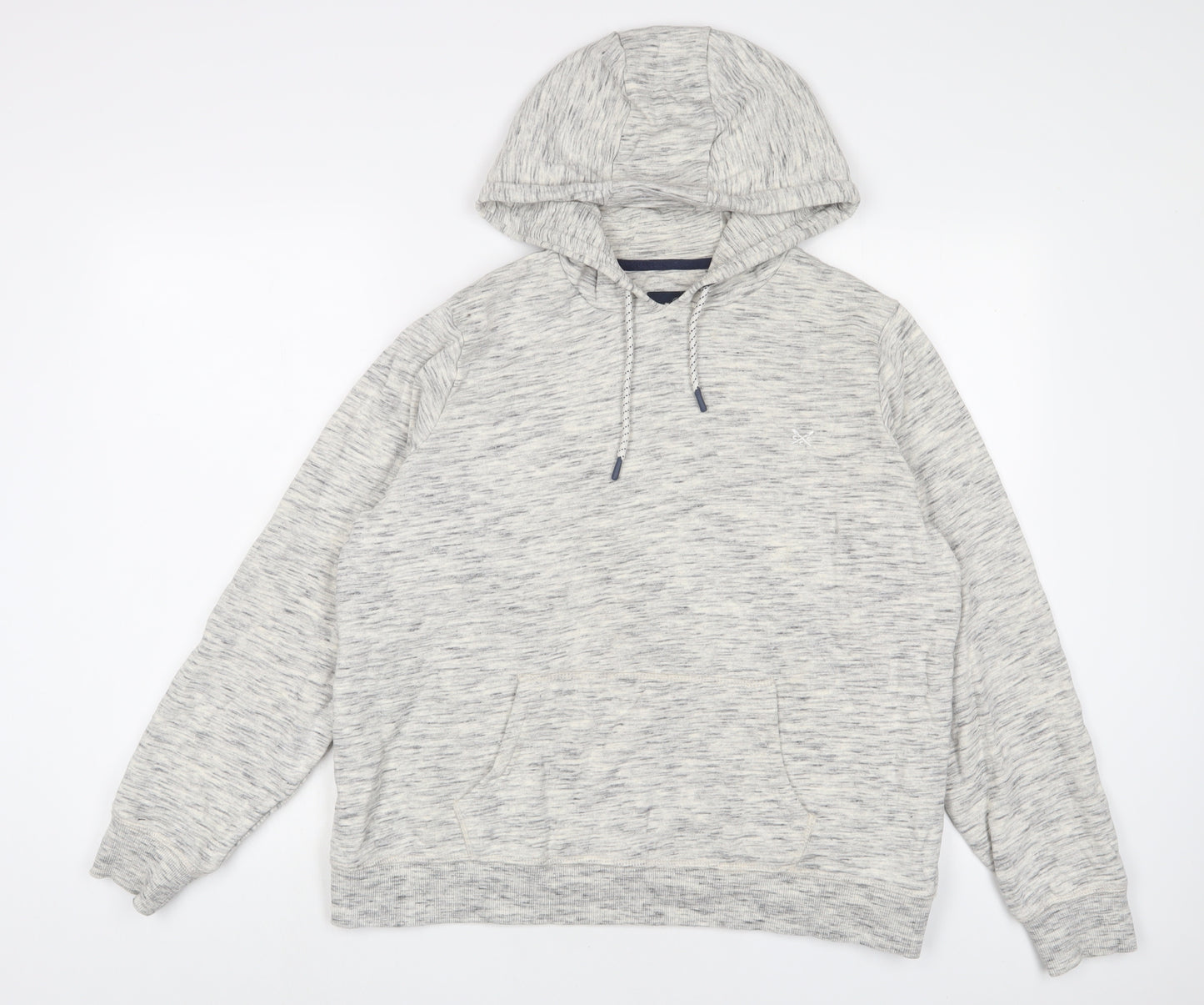 Crew Clothing Womens Grey Cotton Pullover Hoodie Size 16 Pullover