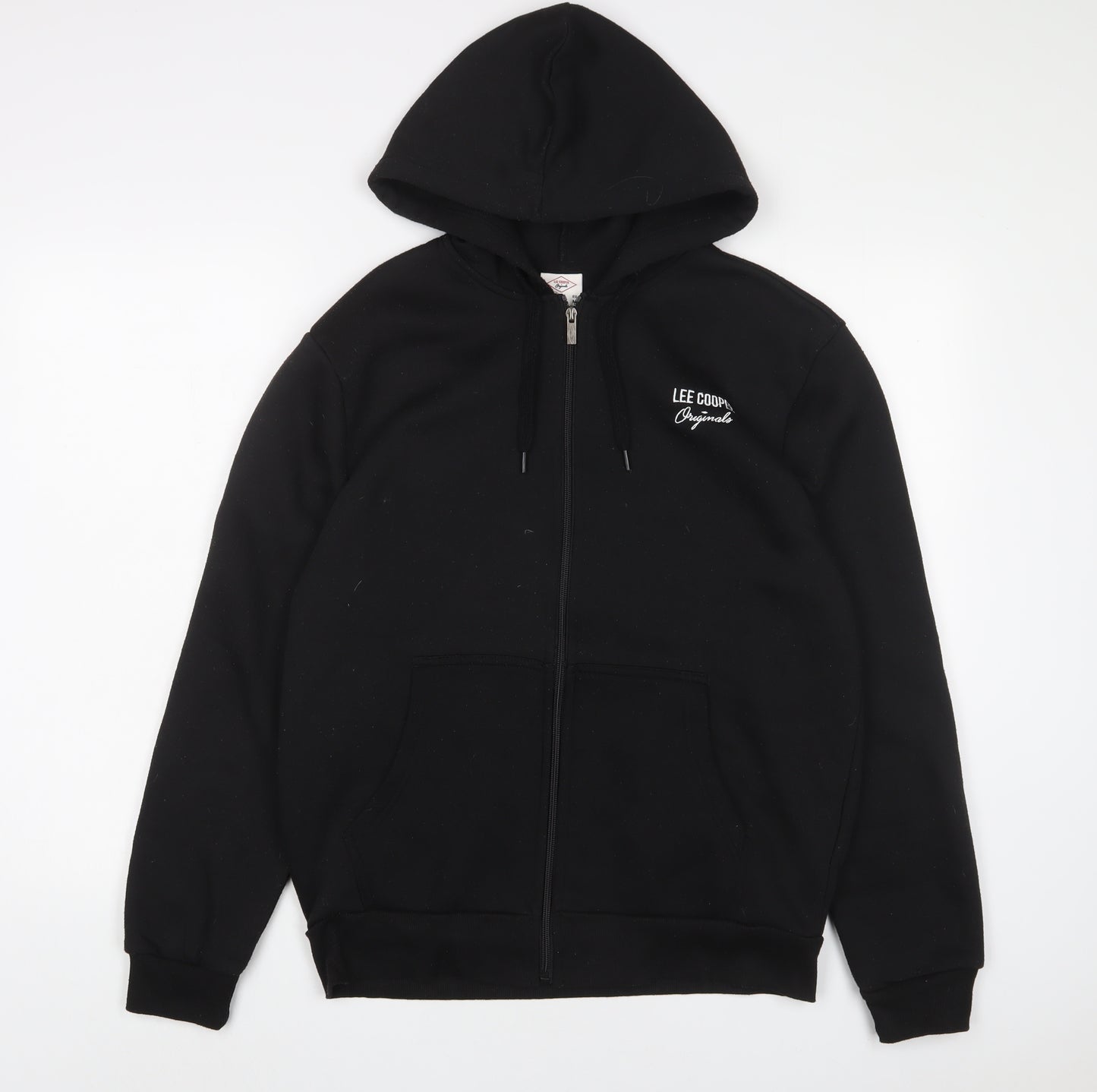 Lee Cooper Mens Black Polyester Full Zip Hoodie Size M - Embroidered