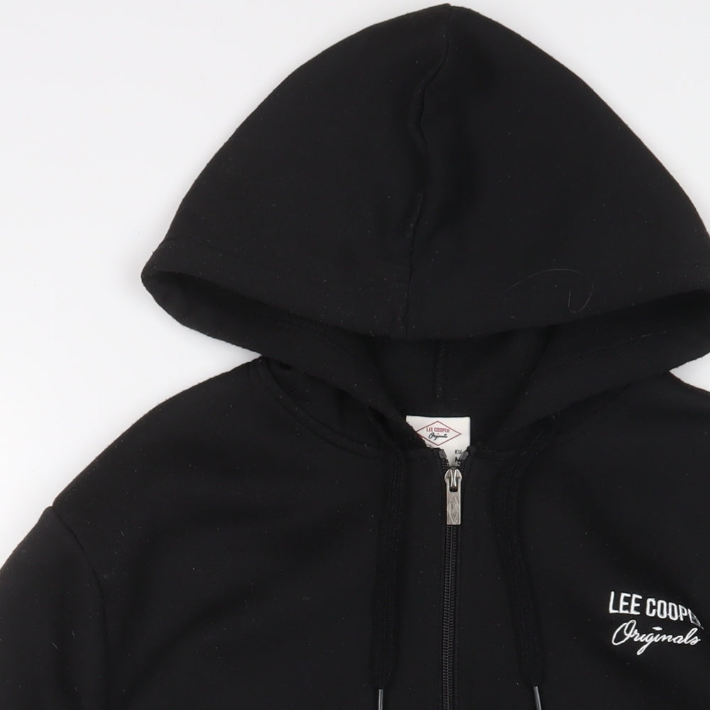 Lee Cooper Mens Black Polyester Full Zip Hoodie Size M - Embroidered