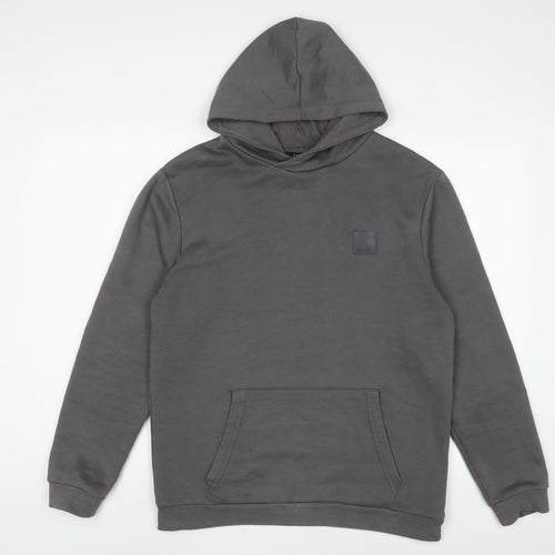 Boohoo Mens Grey Cotton Pullover Hoodie Size M