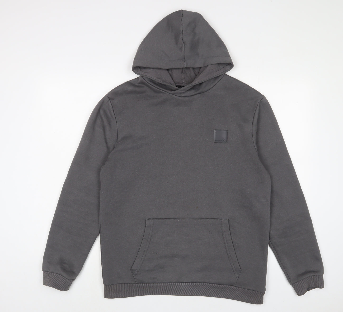 Boohoo Mens Grey Cotton Pullover Hoodie Size M