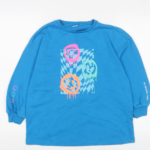 NEXT Girls Blue Cotton Pullover Sweatshirt Size 10 Years Pullover