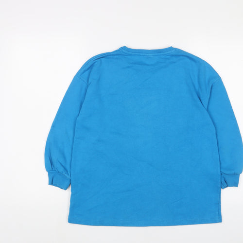 NEXT Girls Blue Cotton Pullover Sweatshirt Size 10 Years Pullover