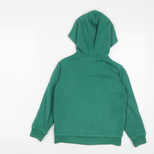 Landsend Boys Green Cotton Full Zip Hoodie Size 5-6 Years Zip