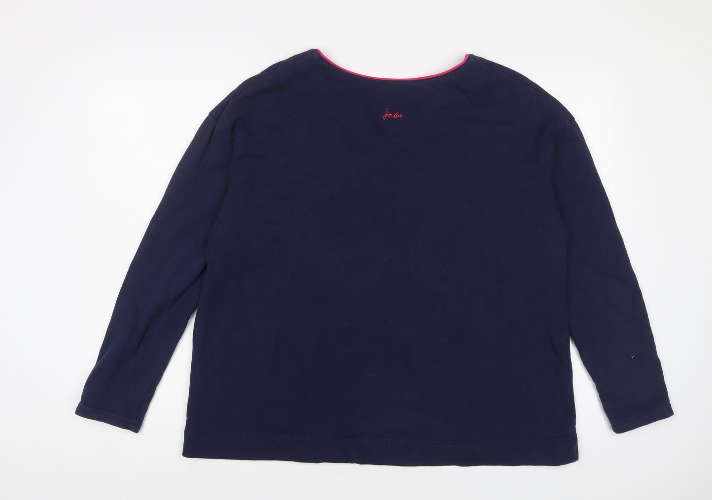 Joules Womens Blue Floral Cotton Pullover Sweatshirt Size 16 Pullover