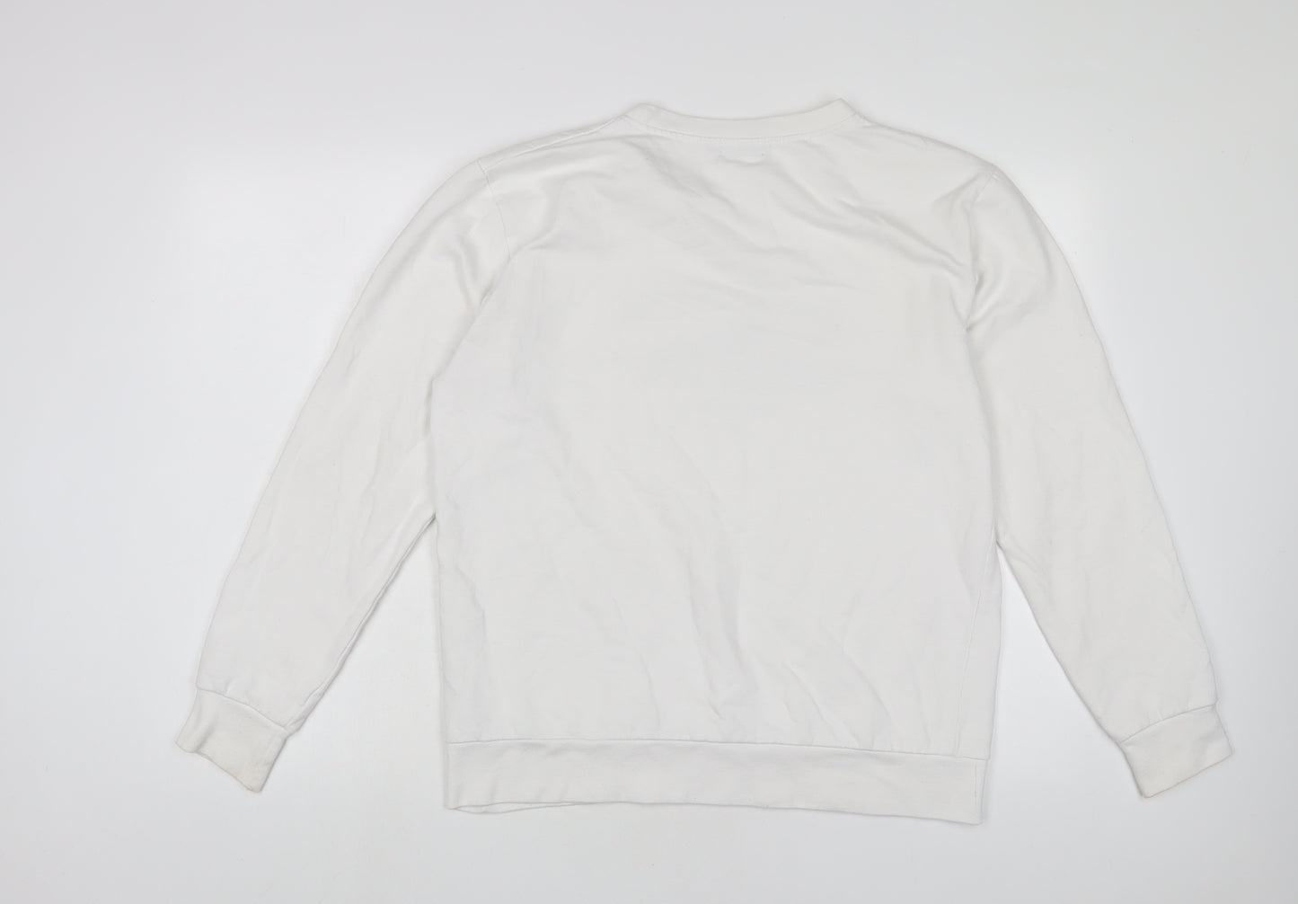 PRETTYLITTLETHING Womens White Cotton Pullover Sweatshirt Size XS Pullover