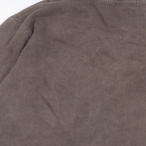 PRETTYLITTLETHING Womens Brown Cotton Pullover Sweatshirt Size S Pullover