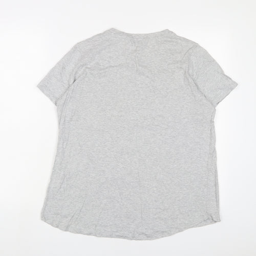 NEXT Womens Grey Fair Isle Cotton Basic T-Shirt Size 16 Collared - Embroidered