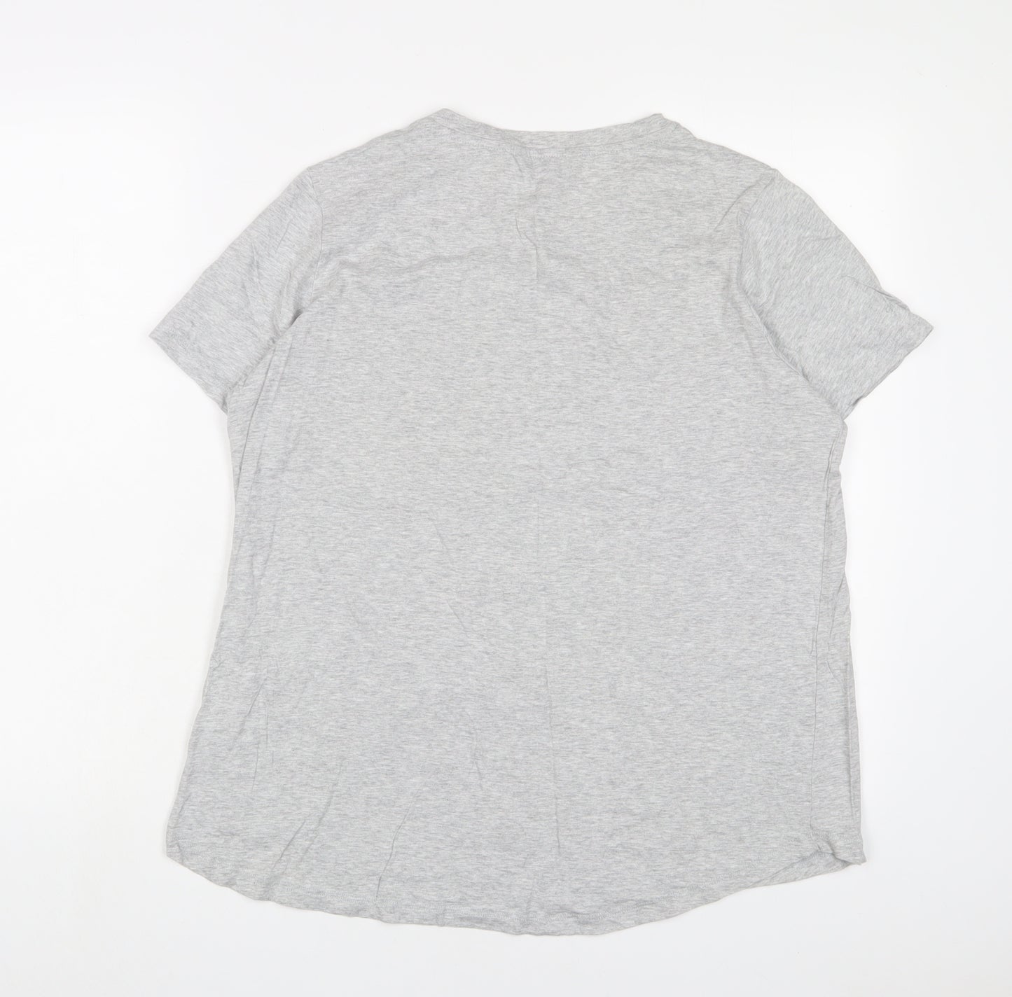 NEXT Womens Grey Fair Isle Cotton Basic T-Shirt Size 16 Collared - Embroidered