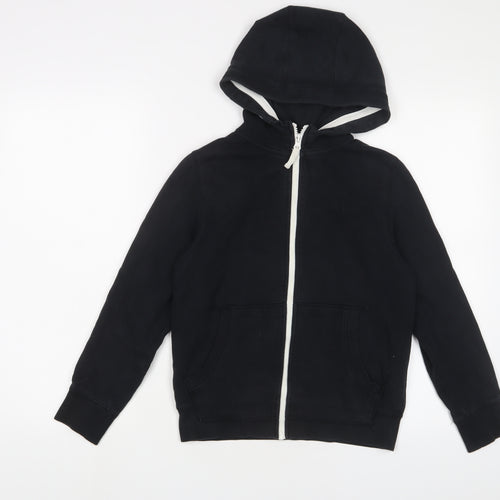 NEXT Boys Black Cotton Full Zip Hoodie Size 9 Years Zip