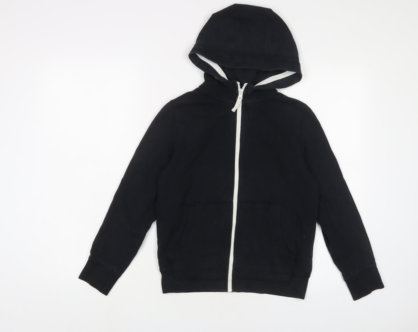 NEXT Boys Black Cotton Full Zip Hoodie Size 9 Years Zip