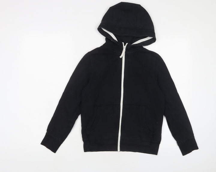 NEXT Boys Black Cotton Full Zip Hoodie Size 9 Years Zip