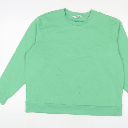 Marks and Spencer Mens Green Cotton Pullover Sweatshirt Size L