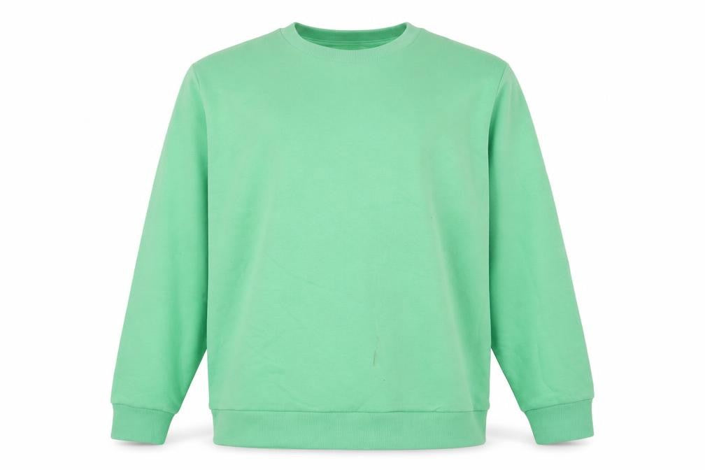 Front view of Marks & Spencer men’s green cotton pullover sweatshirt, size L