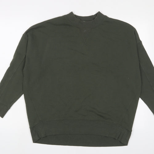 New Look Womens Green Cotton Pullover Sweatshirt Size 10 Pullover