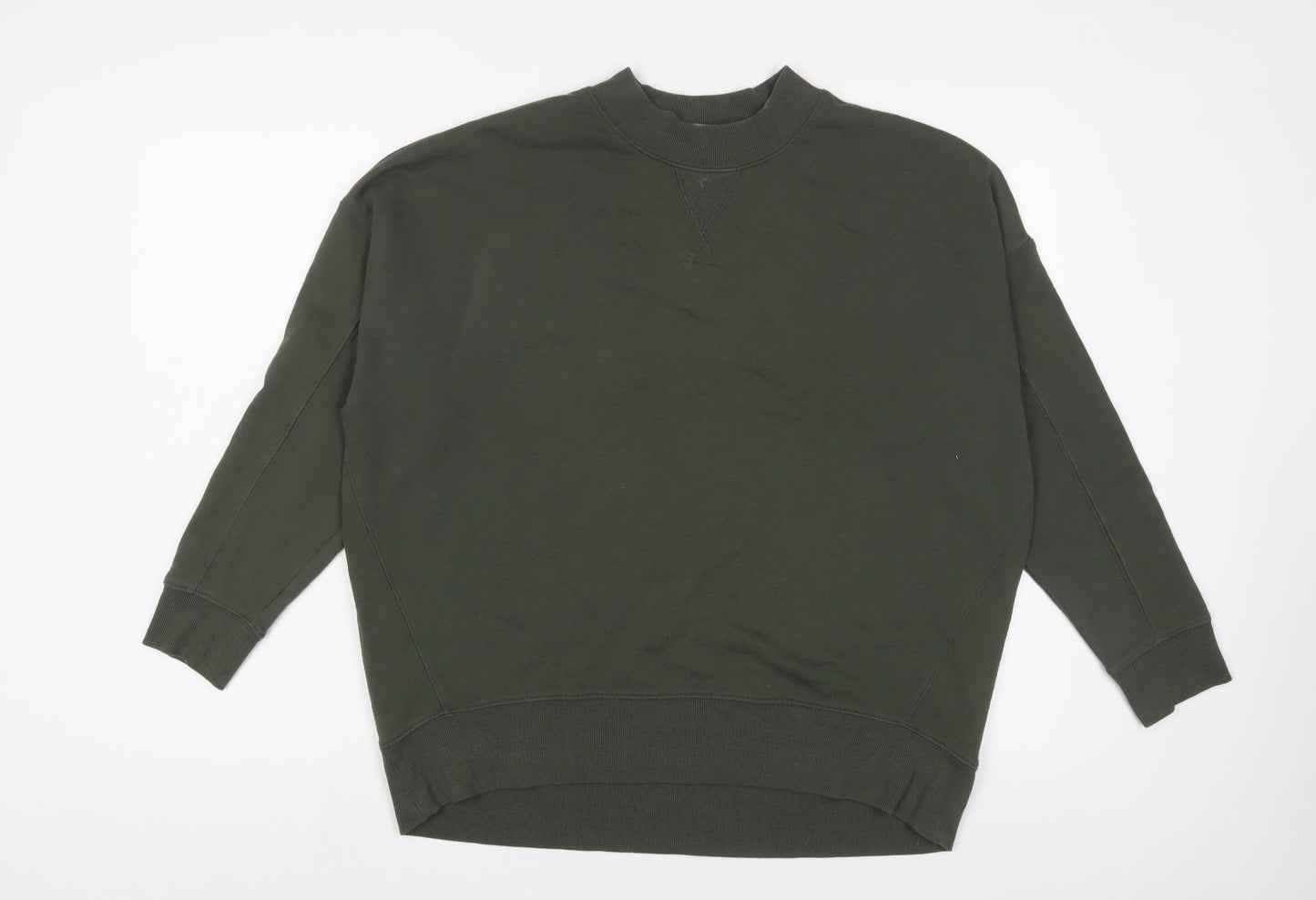 New Look Womens Green Cotton Pullover Sweatshirt Size 10 Pullover
