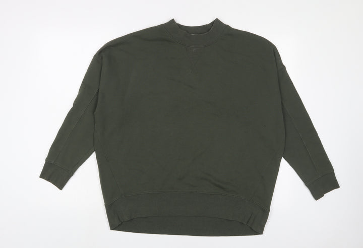New Look Womens Green Cotton Pullover Sweatshirt Size 10 Pullover