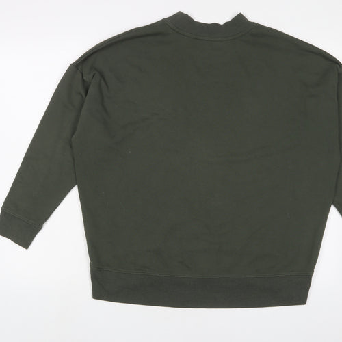 New Look Womens Green Cotton Pullover Sweatshirt Size 10 Pullover