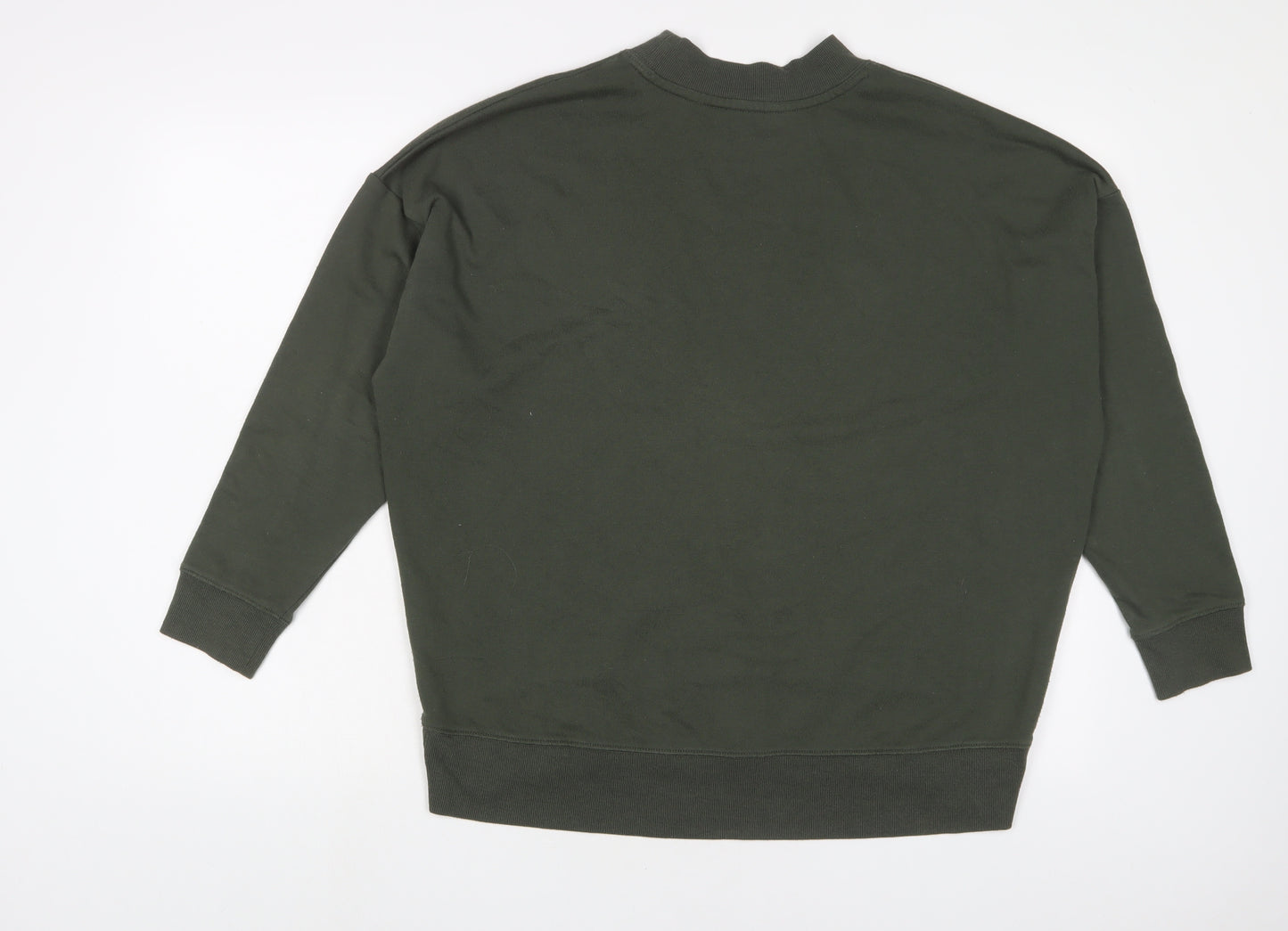 New Look Womens Green Cotton Pullover Sweatshirt Size 10 Pullover