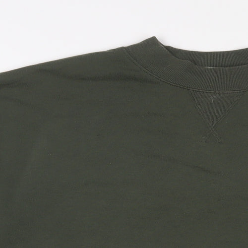 New Look Womens Green Cotton Pullover Sweatshirt Size 10 Pullover