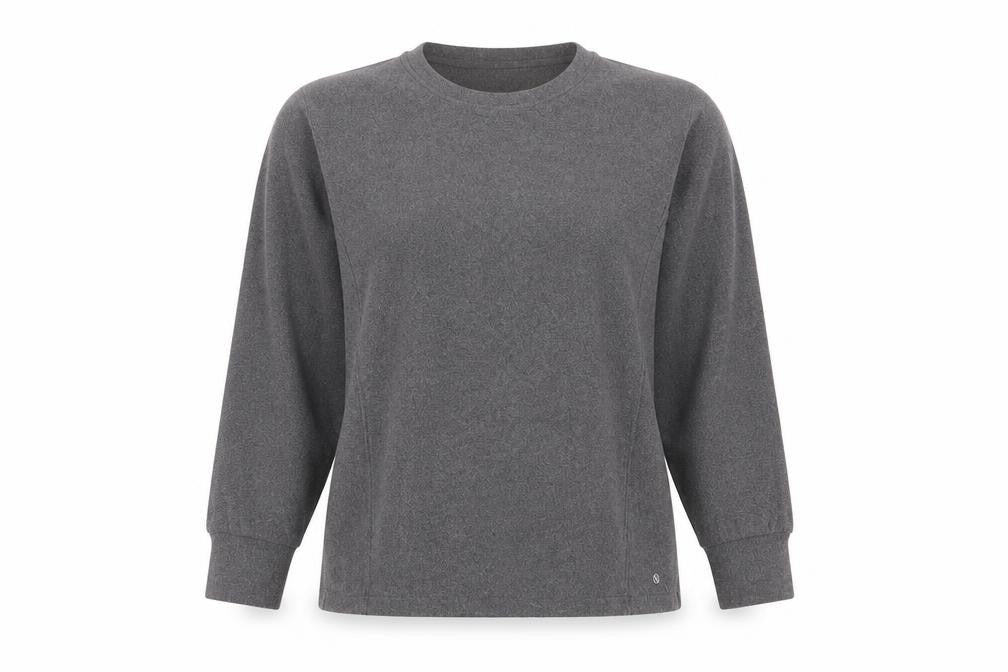 Front view of Next women’s grey solid polyester top pyjama top, size UK 10
