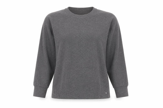 Front view of Next women’s grey solid polyester top pyjama top, size UK 10