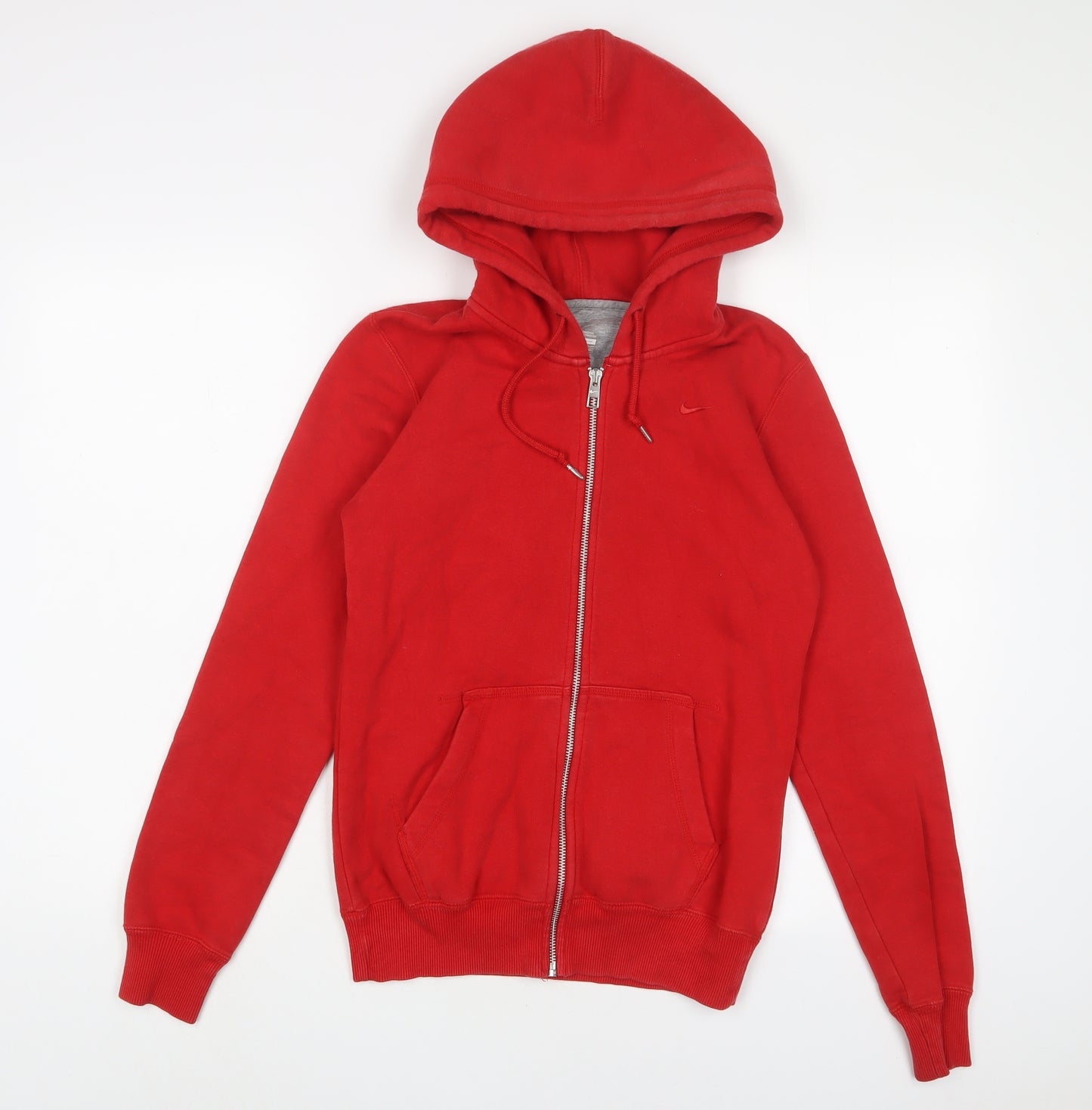 Nike Womens Red Cotton Full Zip Hoodie Size S Zip